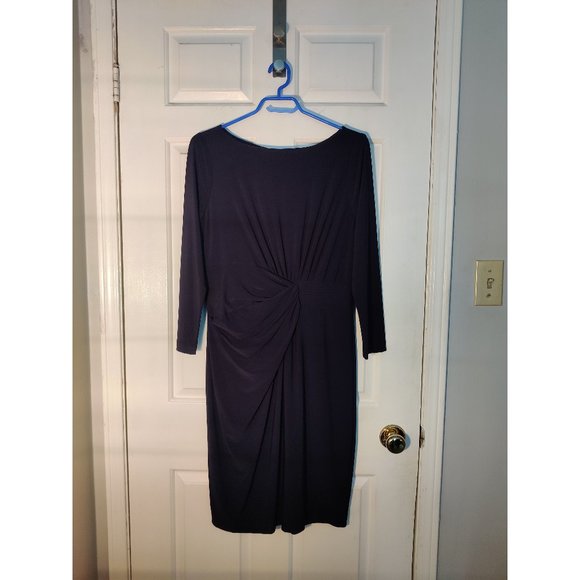 Anne Klein navy dress with waist gathering - Size 10 - Picture 2 of 3